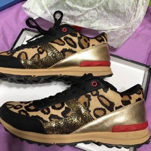 Sam Edelman Cheetah Gold Calf hair sneaker 7